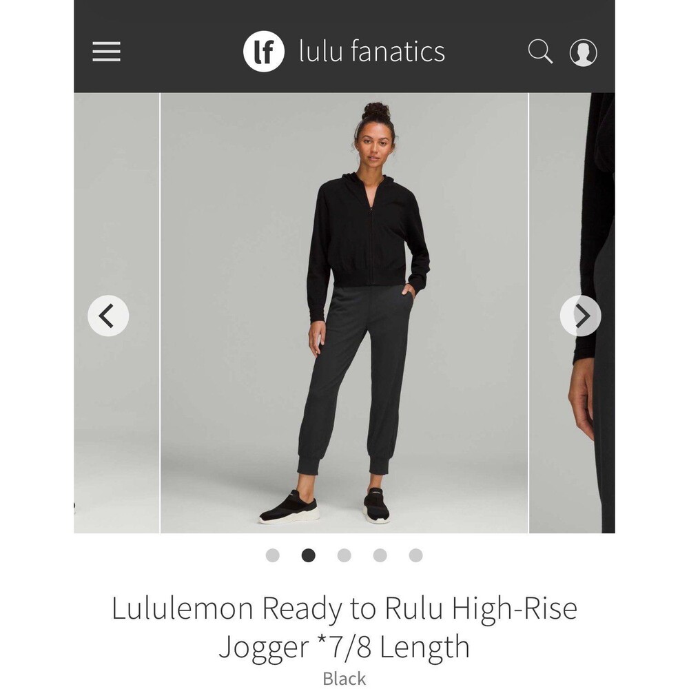 Lululemon size 4 black Ready to Rulu High-Rise Jogger *7/8 Length pants